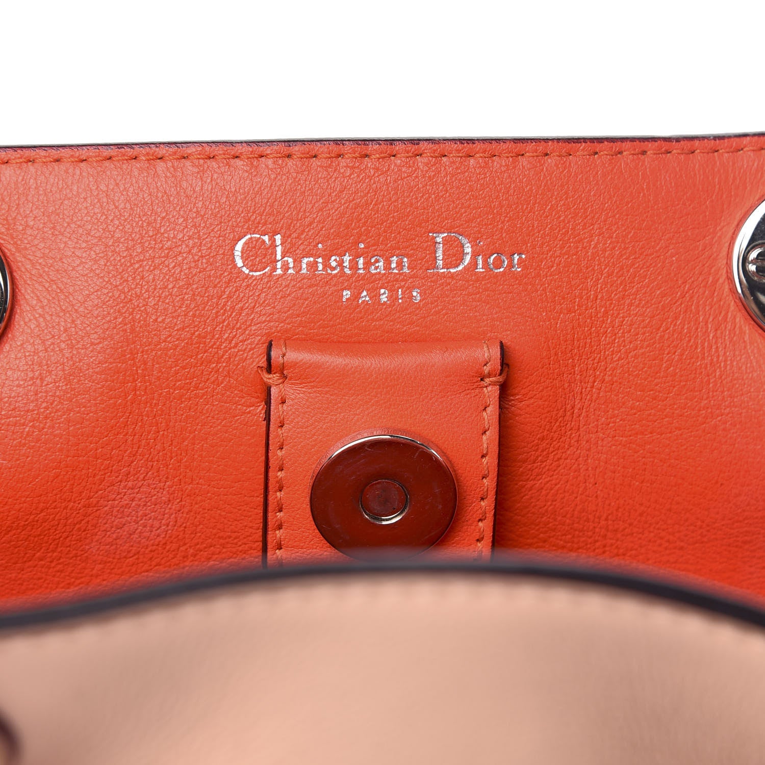 Christian Dior Smooth Calfskin Medium Tri-Color Diorissimo Tote Pink Fuchsia Orange 7 of 12