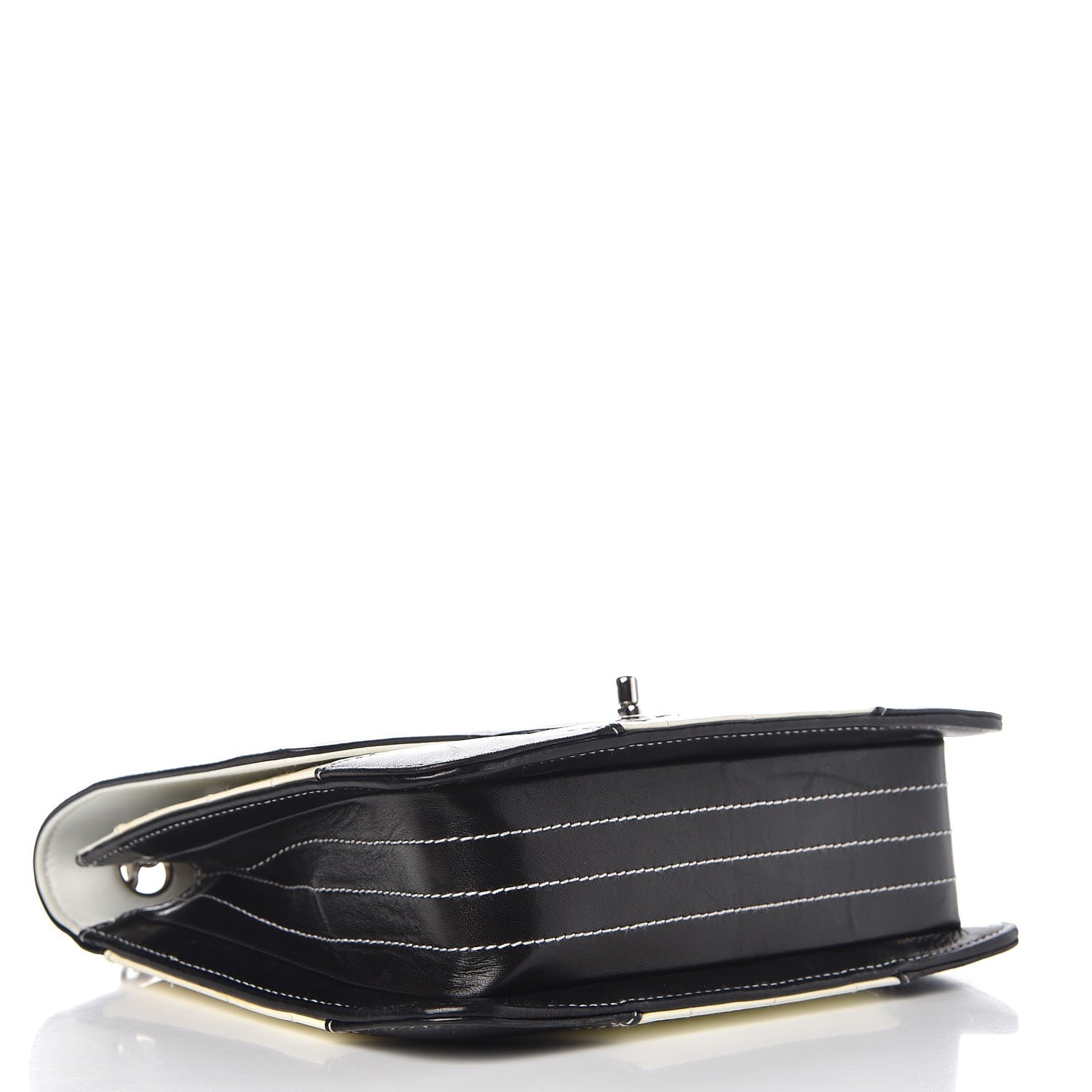 Chanel Patent Square Quilted Small Flap White Black 4 of 12