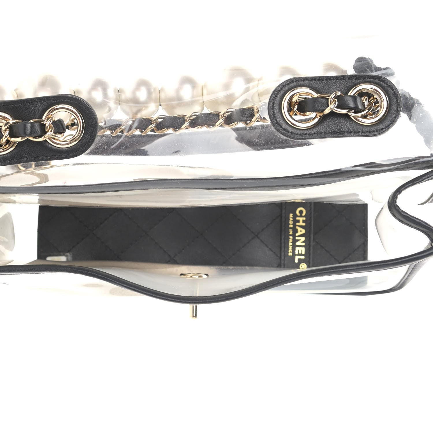 Chanel Lambskin PVC Sand By The Sea Flap With Pearl Strap Black 7 of 11
