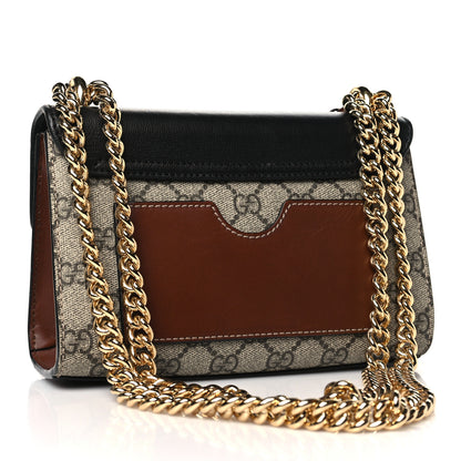Gucci GG Supreme Monogram Calfskin Small Padlock Shoulder Bag Beige Black Cuir 3 of 14