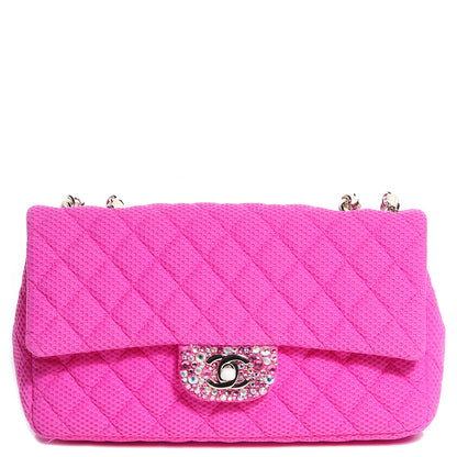 Chanel Neoprene Quilted Medium Single Flap Pink 1 of 8