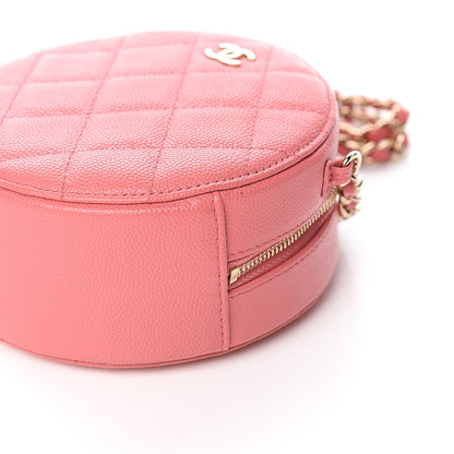 Chanel Caviar Quilted Round Clutch With Chain Pink 9 of 10