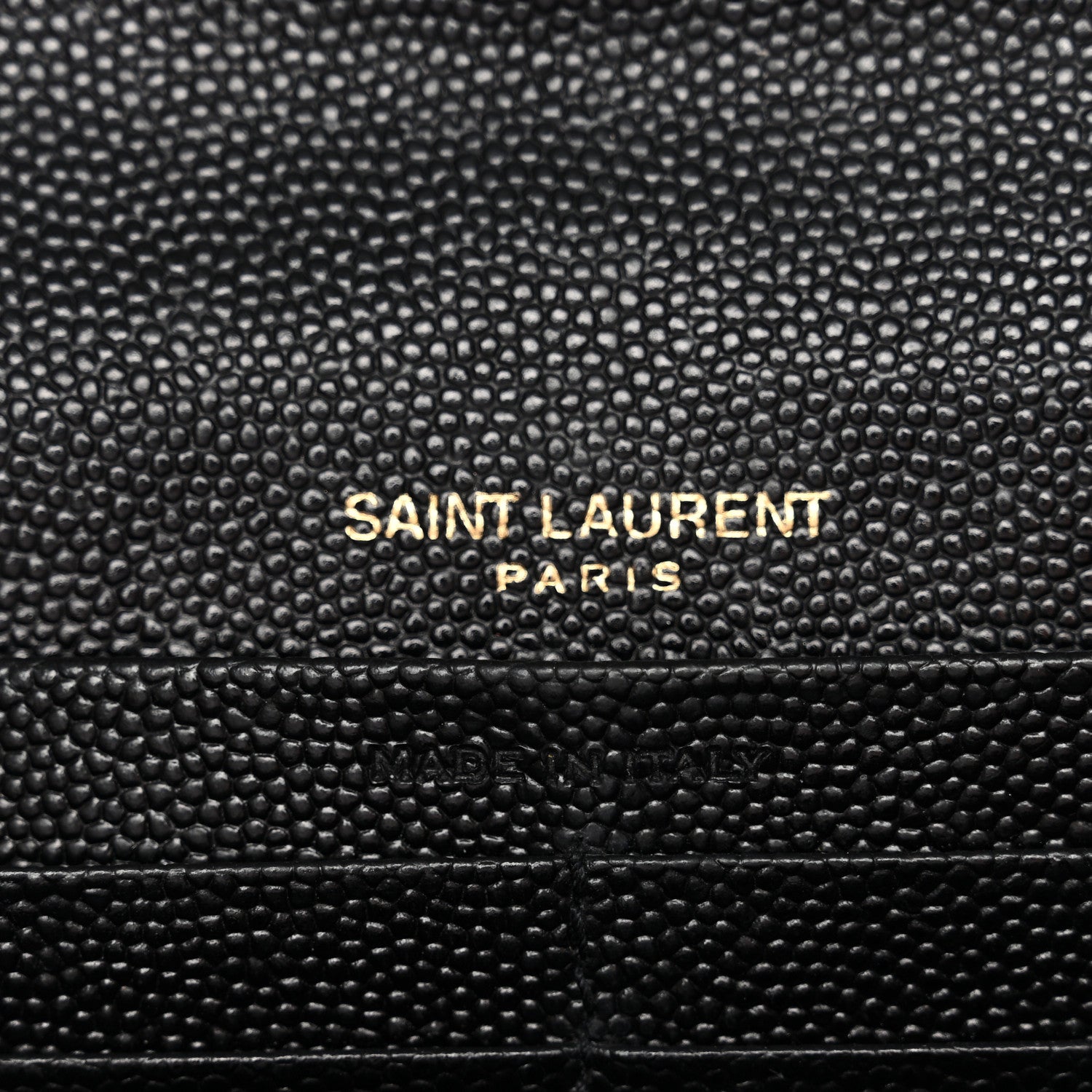 Saint Laurent Grain De Poudre Matelasse Chevron Monogram Flap Wallet Black 6 of 9