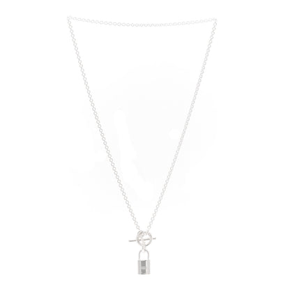 Hermes Sterling Silver Cadenas Kelly Lock Pendant Necklace 3 of 5