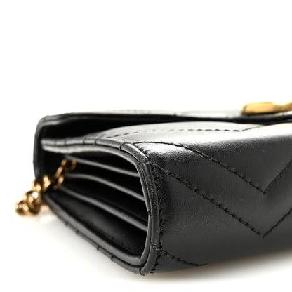 Gucci Calfskin Matelasse GG Marmont Chain Wallet Black 9 of 11