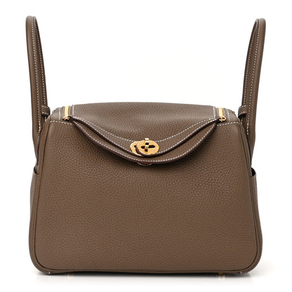 Hermes Taurillon Clemence Lindy 26 Etoupe 1 of 11