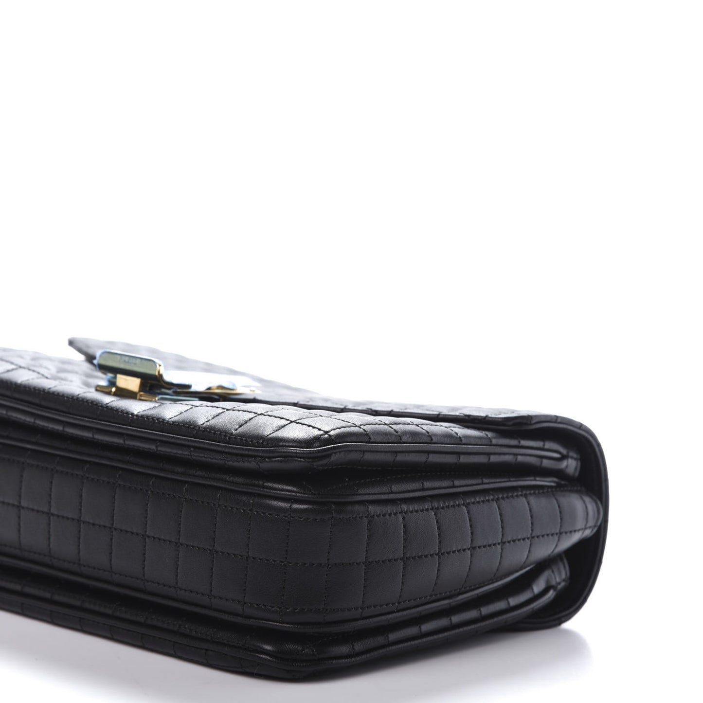 Calfskin Quilted Medium C Bag Black