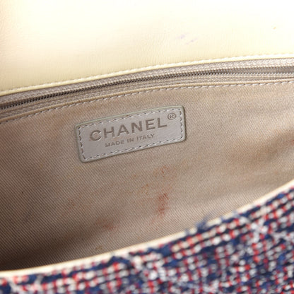 Chanel Tweed Quilted Medium Single Flap Blue Multicolor 7 of 10
