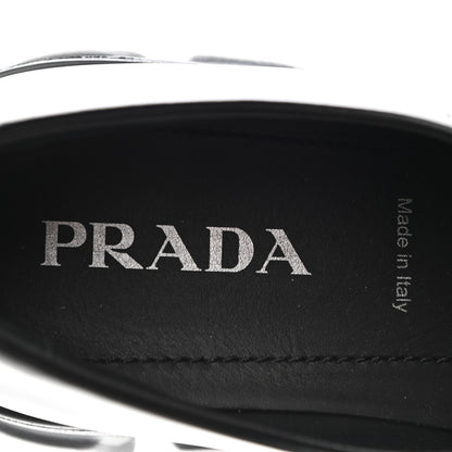 Prada Spazzolato Triangle Logo Monolith Pointy 55mm Loafers 38 Black 7 of 7