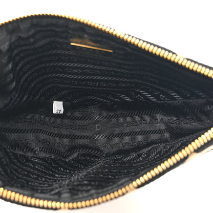 Prada Jacquard Triangolo Symbole Embroidered Mini Triangle Bag Black Corda 5 of 10