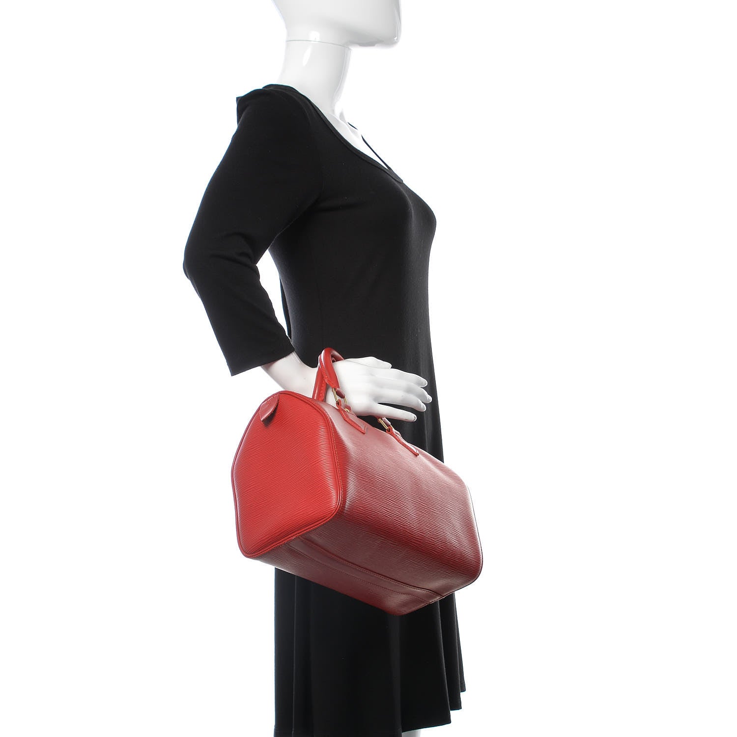 Louis Vuitton Epi Speedy 25 Castillan Red 2 of 13