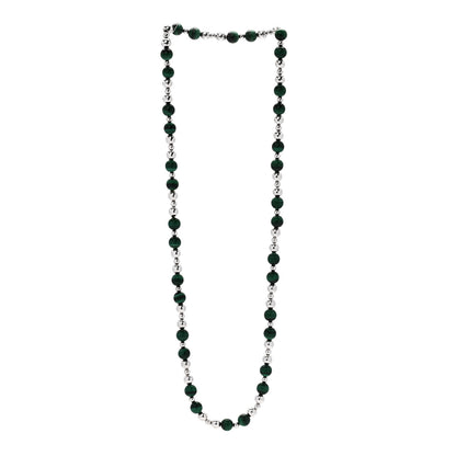 Tiffany Sterling Silver Malachite Bead Necklace 3 of 5
