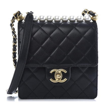Chanel Lambskin Quilted Chic Pearls Flap Black 1 of 9