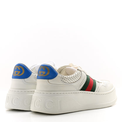 Gucci Calfskin Web Perforated Womens Platform 55mm Sneakers 37.5 White Bright Splash 4 of 11