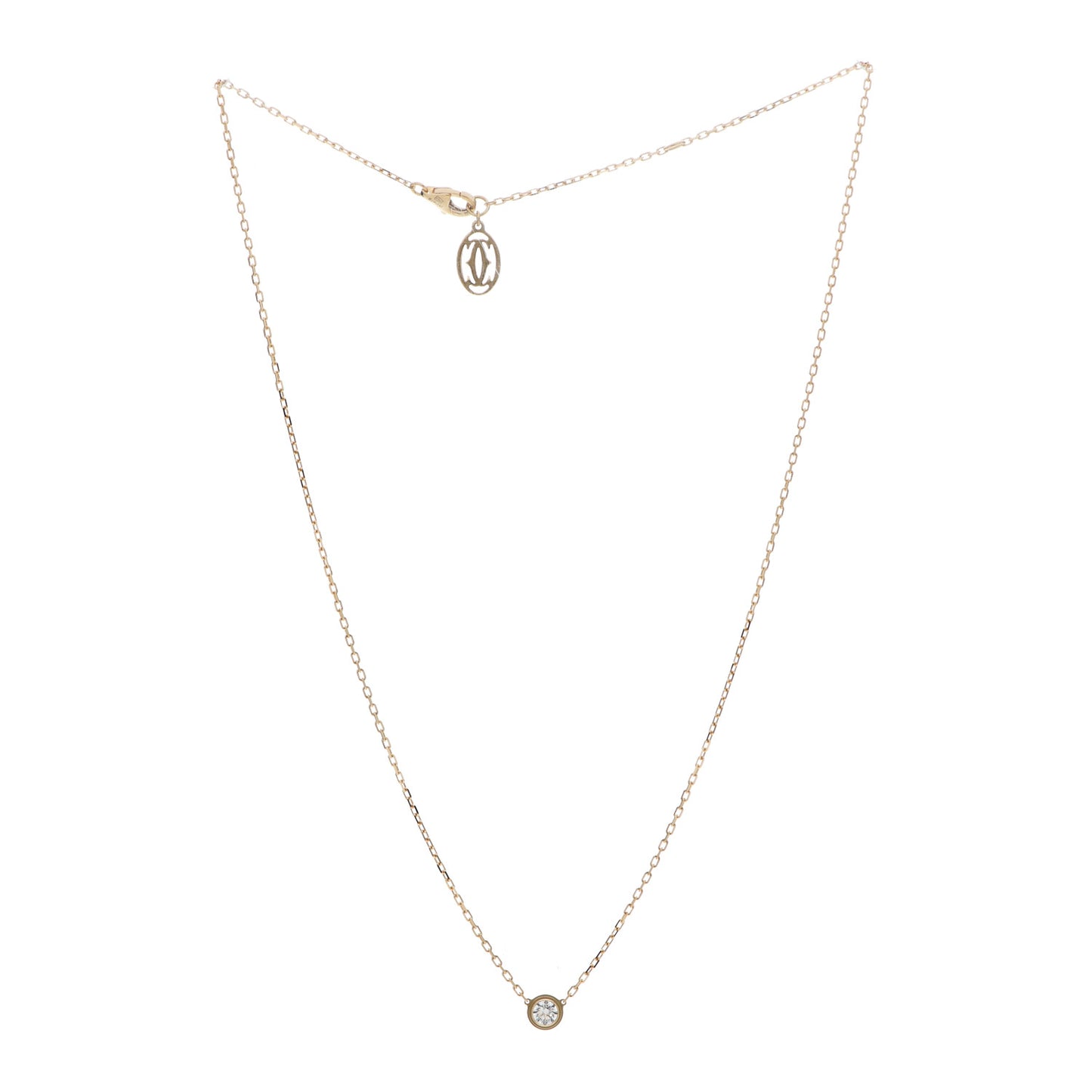 18K Yellow Gold Diamond LM D'Amour Pendant Necklace