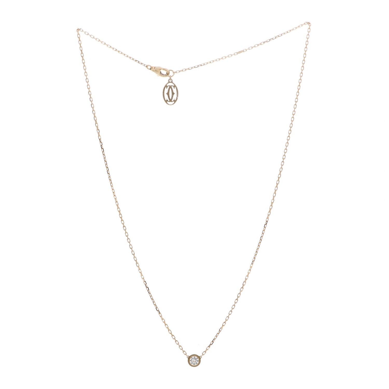 Cartier 18K Yellow Gold Diamond LM D'Amour Pendant Necklace 3 of 6