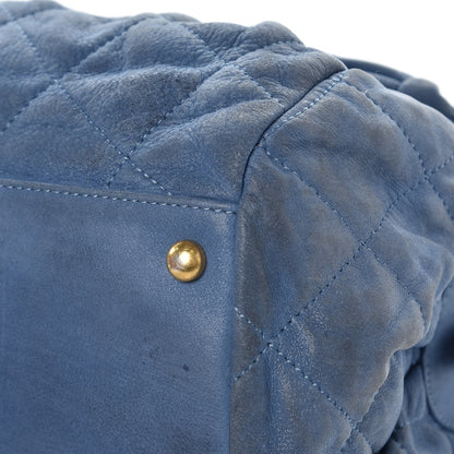 Chanel Iridescent Calfskin Chic Quilt Bowling Bag Blue 13 of 14