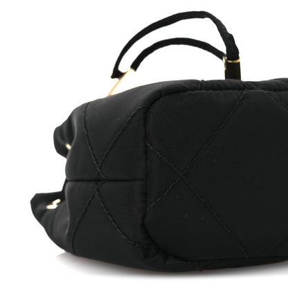 Prada Re-Nylon Quilted Metal Triangle Logo Mini Drawcord Pouch Shoulder Bag Black 10 of 12