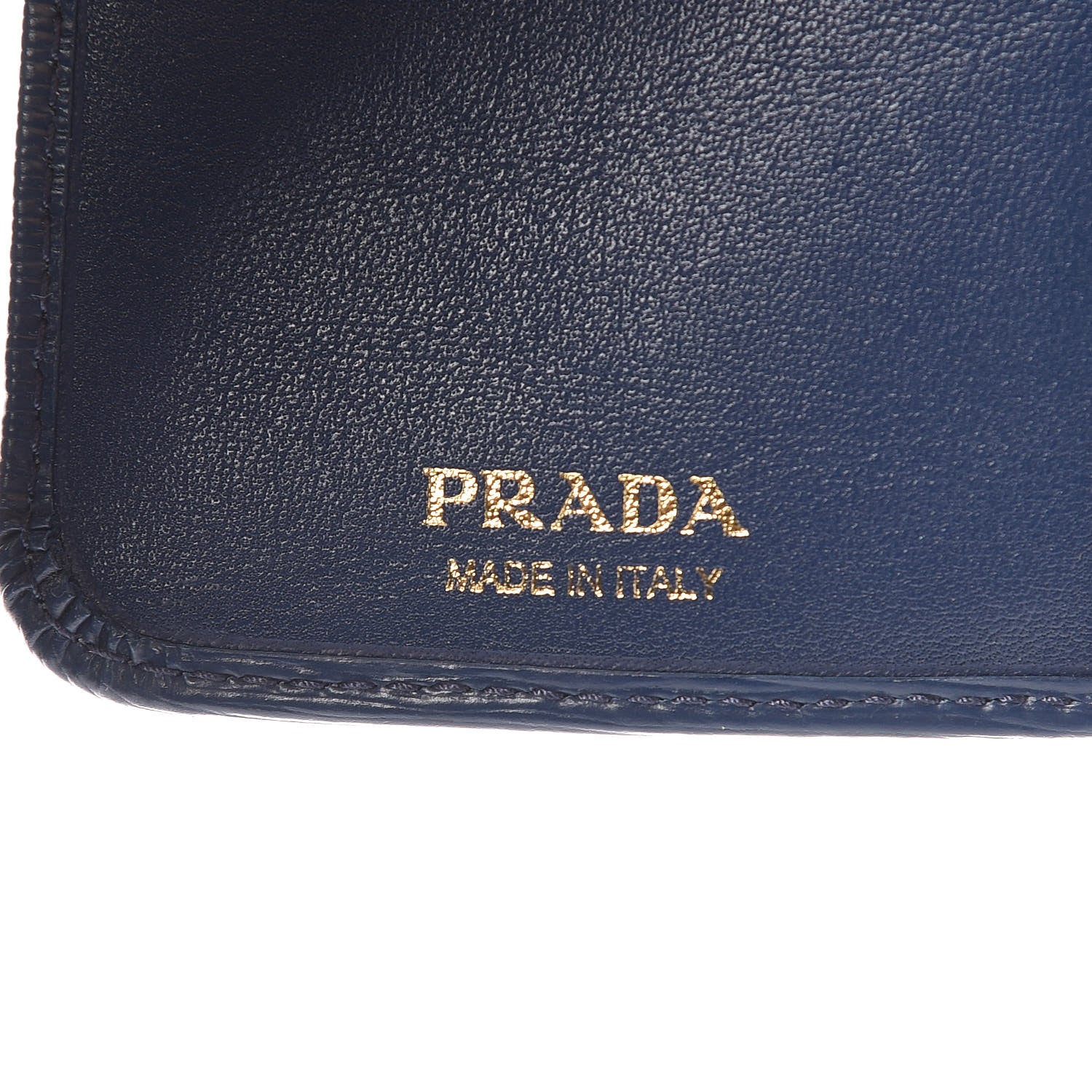 Prada Vitello Move Metal Compact Wallet Bleuette 6 of 7