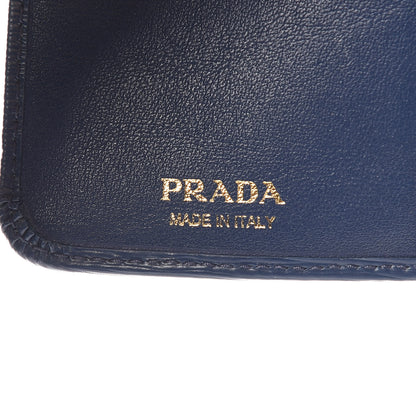 Prada Vitello Move Metal Compact Wallet Bleuette 6 of 7