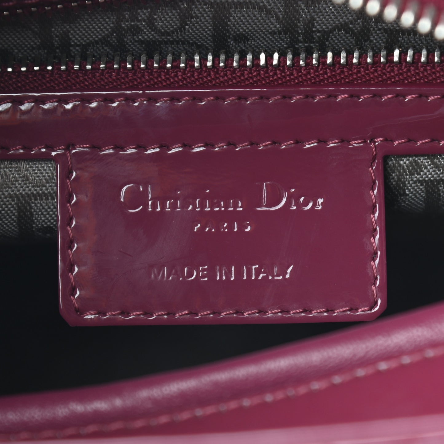 Patent Cannage Medium Lady Dior Dark Pink