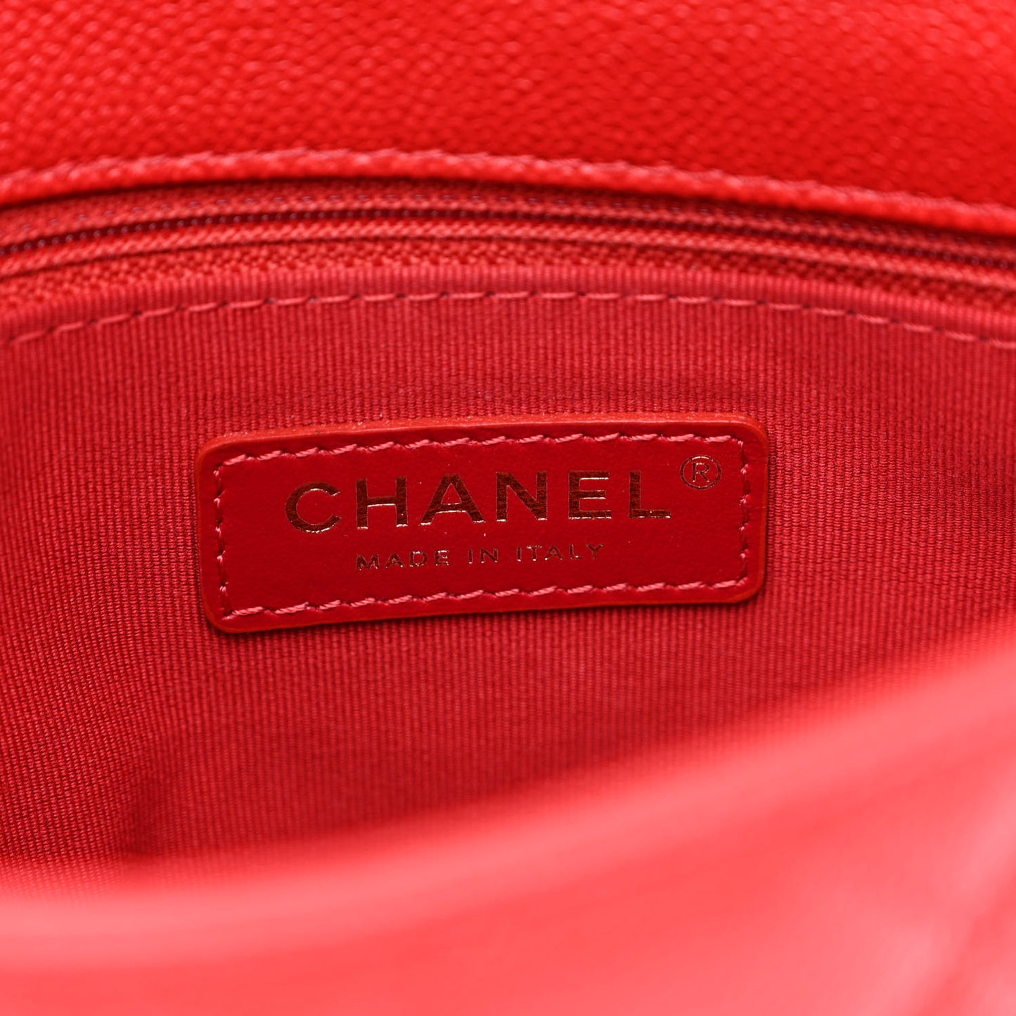 Shiny Caviar Quilted Small Chain Melody Flap Red