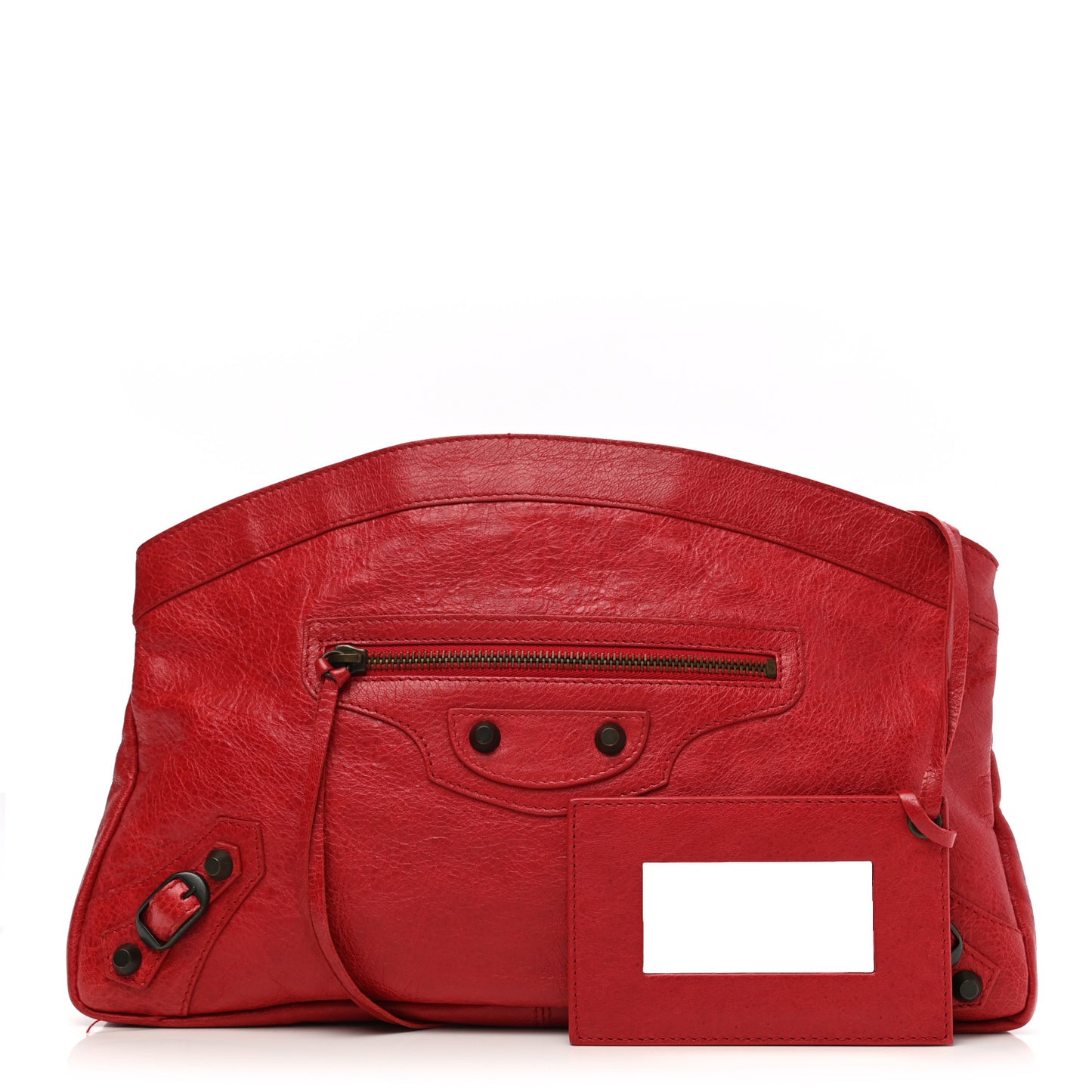 Agneau Classic Hardware Premier Clutch Rouge Coquelicot