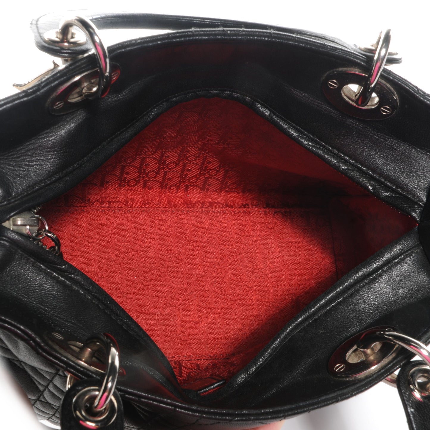 Lambskin Cannage Medium Lady Dior Black