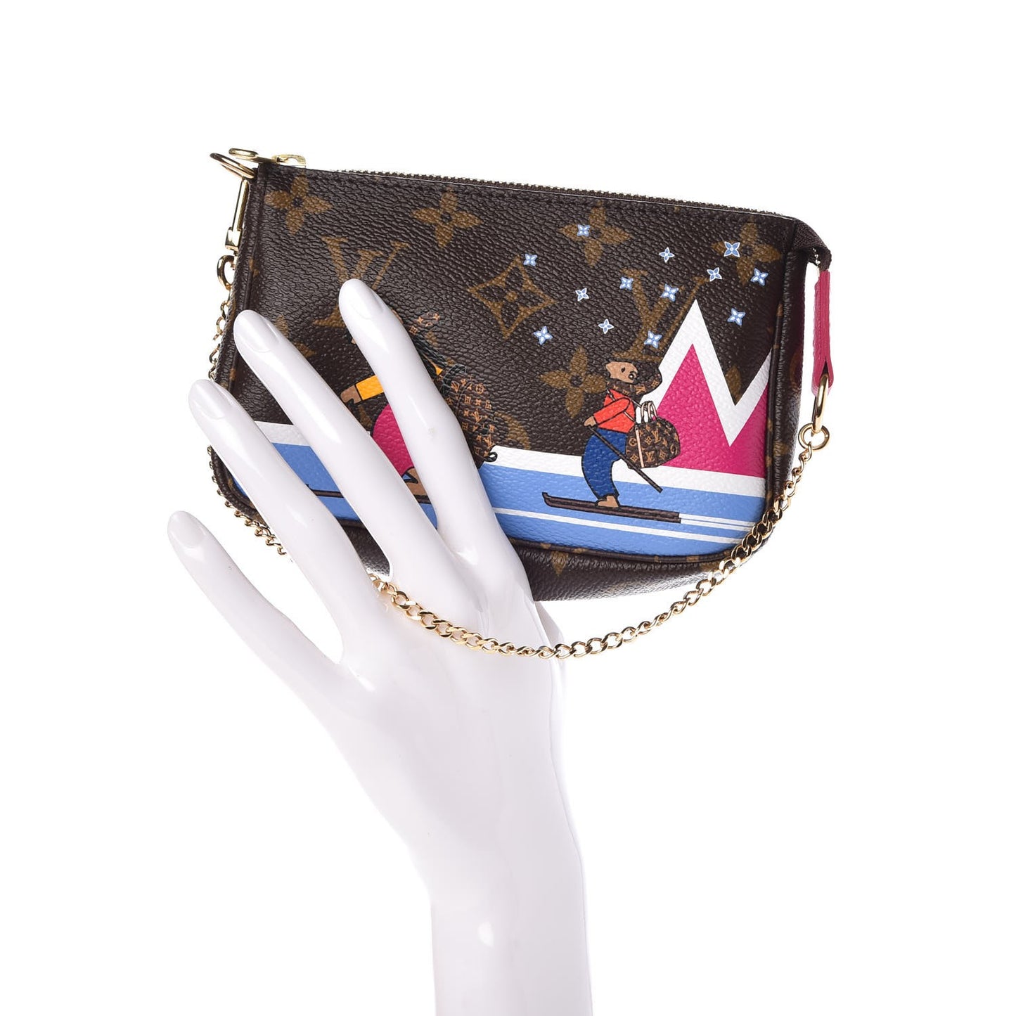 Monogram 2018 Christmas Animation Mini Bears Pochette Accessories