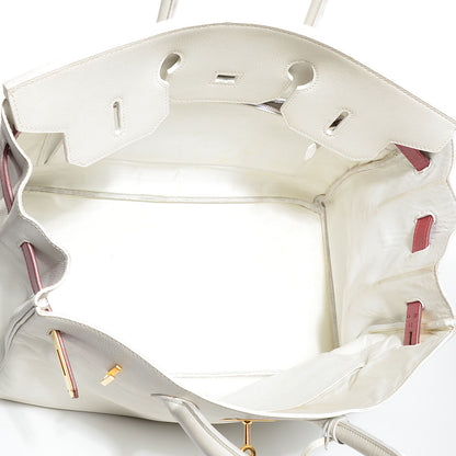 Hermes Swift Bi-Color Birkin 35 Blanc Rouge Vif 7 of 24