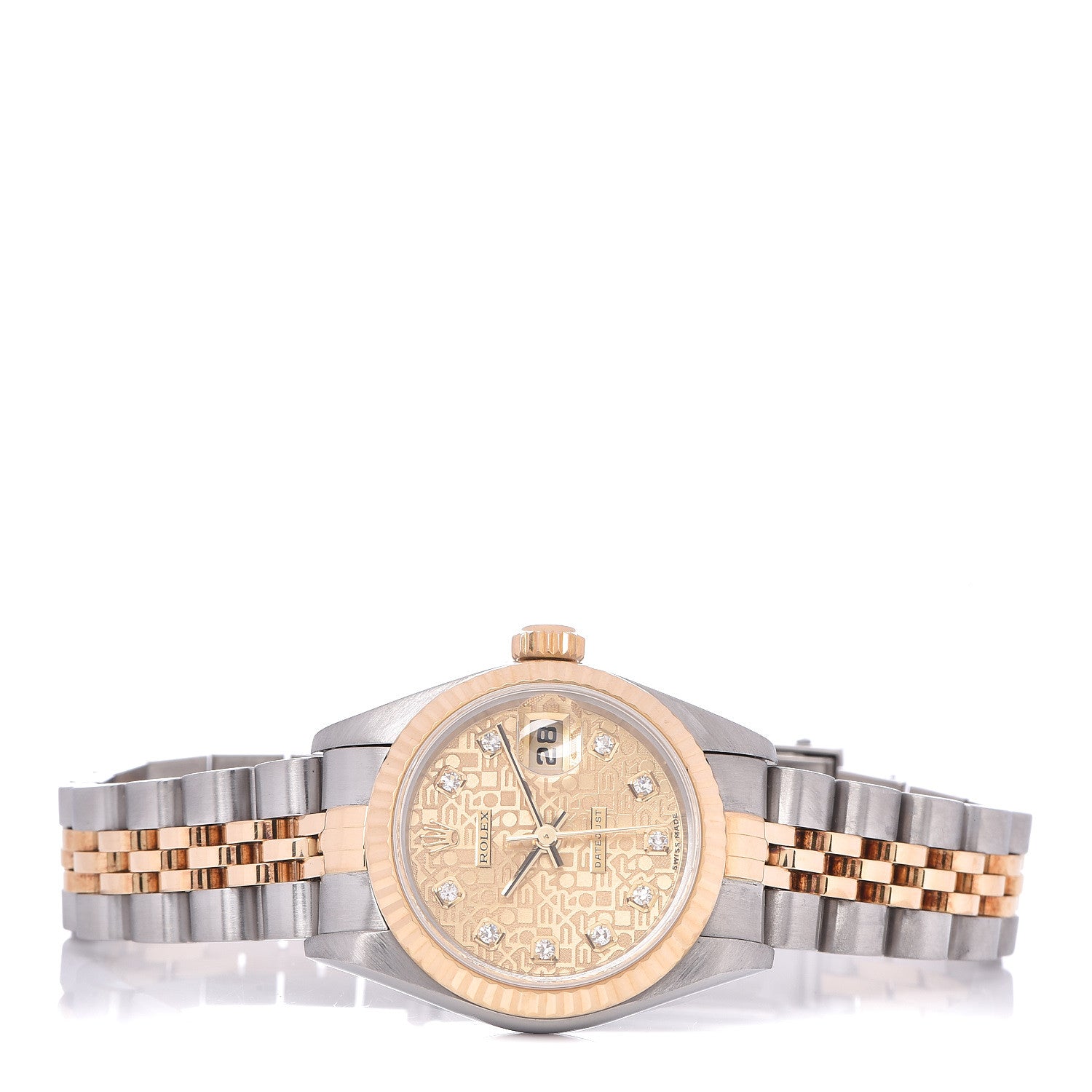 Rolex Stainless Steel 18K Yellow Gold Diamond 26mm Oyster Perpetual Datejust Watch Champagne Jubilee 179173 3 of 6