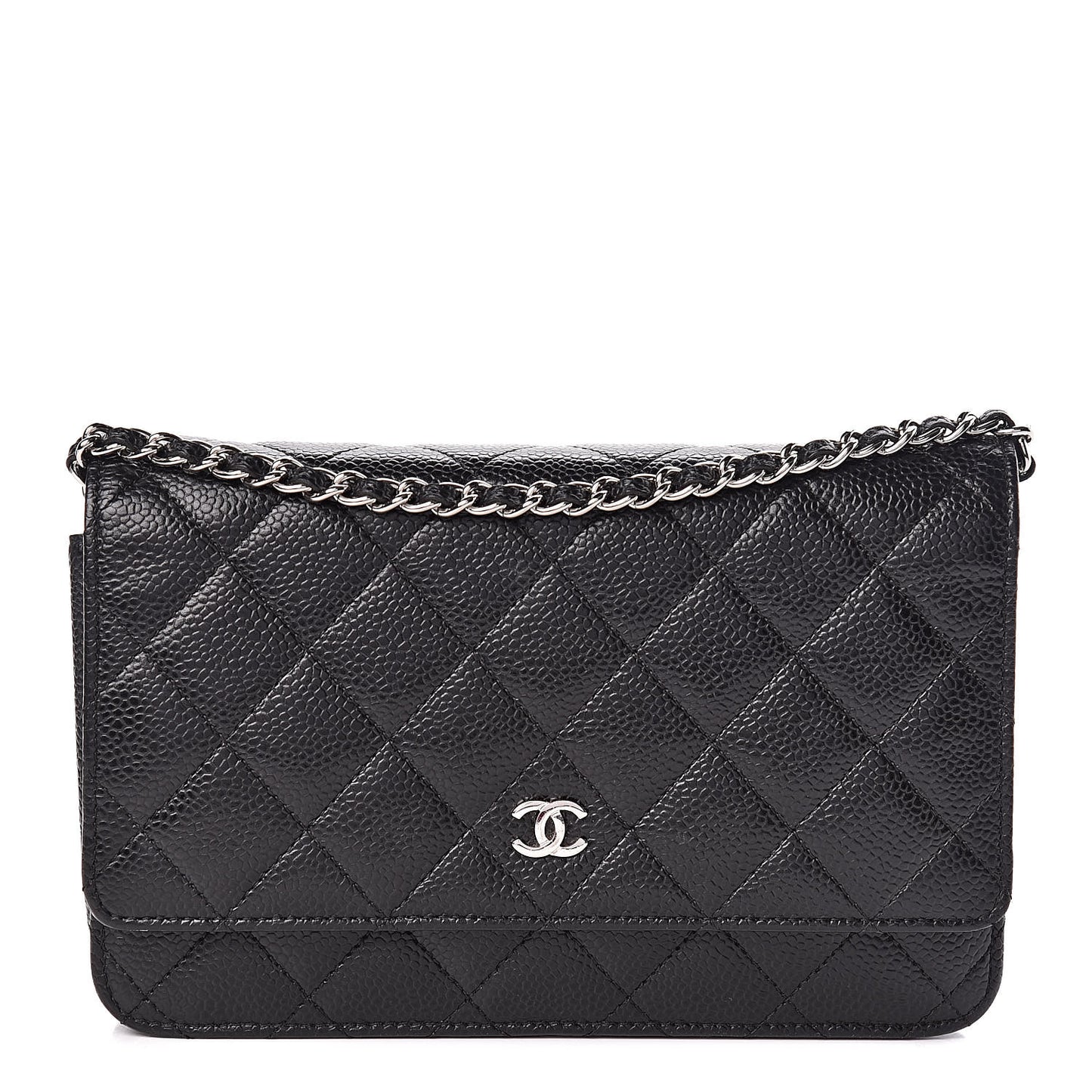 Caviar Quilted Wallet On Chain WOC Black