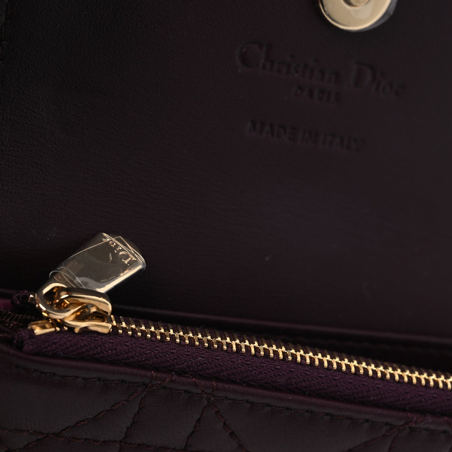 Lambskin Cannage Miss Dior Glycine Wallet Deep Fuchsia