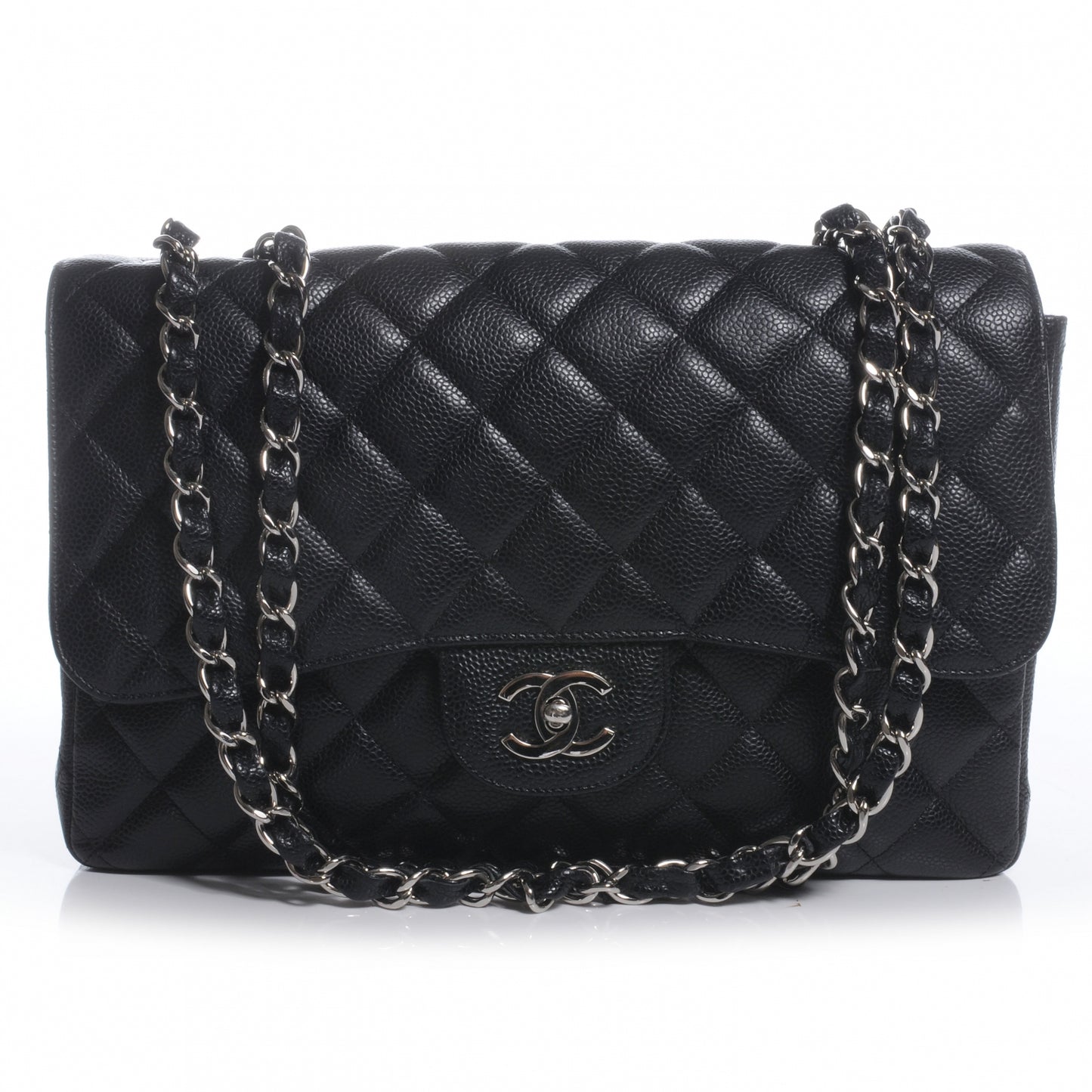 Caviar Jumbo Single Flap Black