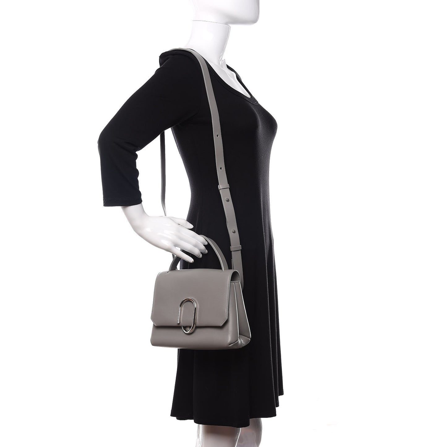 3.1 Smooth Calfskin Mini Alix Top Handle Satchel Cement