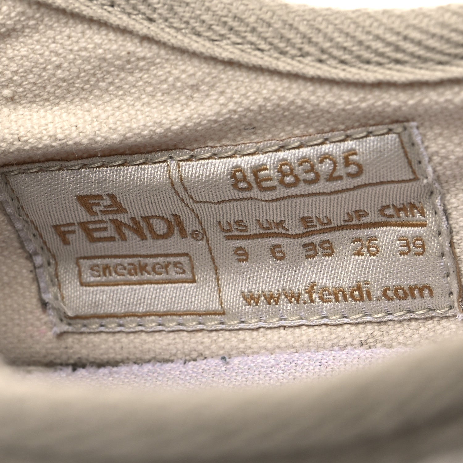 Fendi Woven Fabric FF Womens Domino Low Top Sneakers 39 White Beige 10 of 14