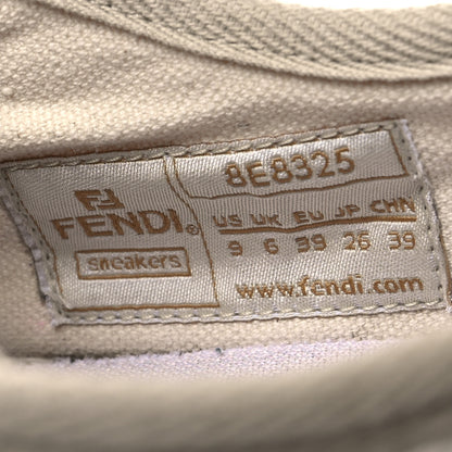 Fendi Woven Fabric FF Womens Domino Low Top Sneakers 39 White Beige 10 of 14