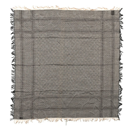 Gucci Wool Silk GG Monogram Diamante Plaid Surviee Shawl Beige Dark Brown 1 of 3