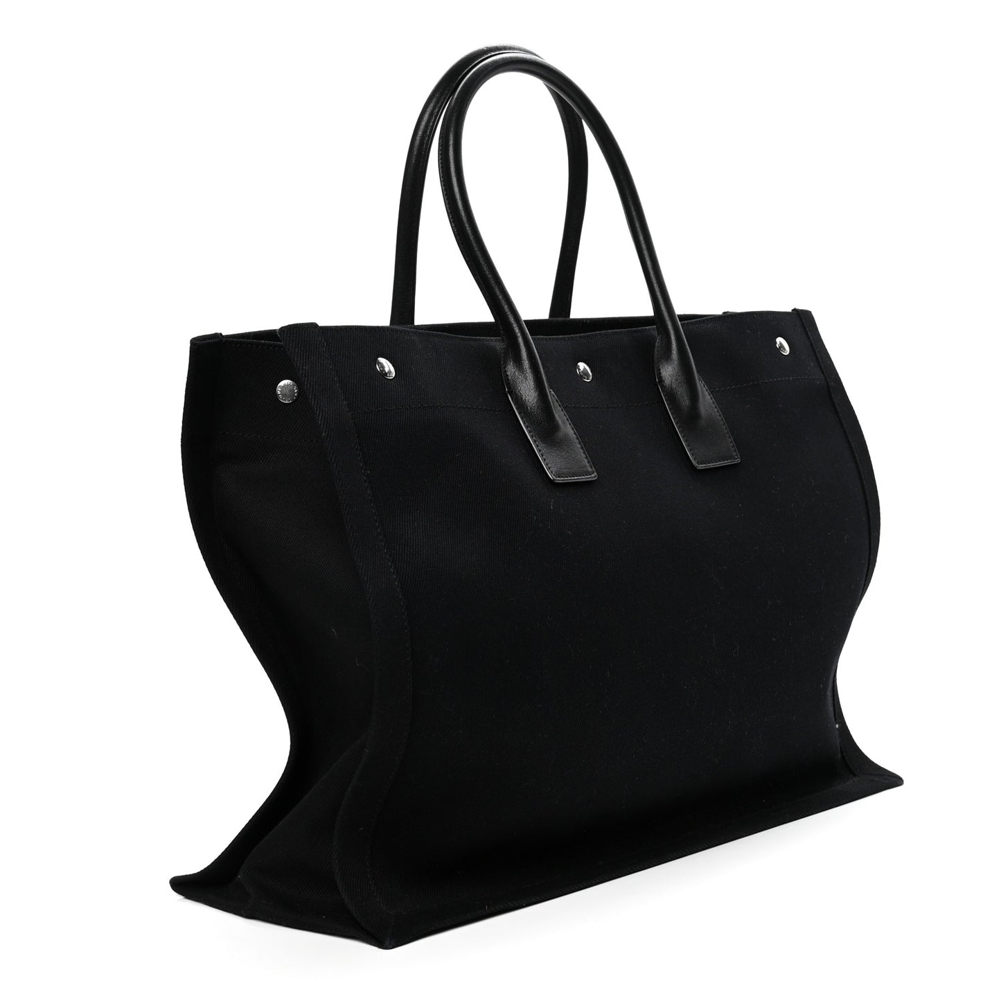 Linen Calfskin Rive Gauche Tote Black