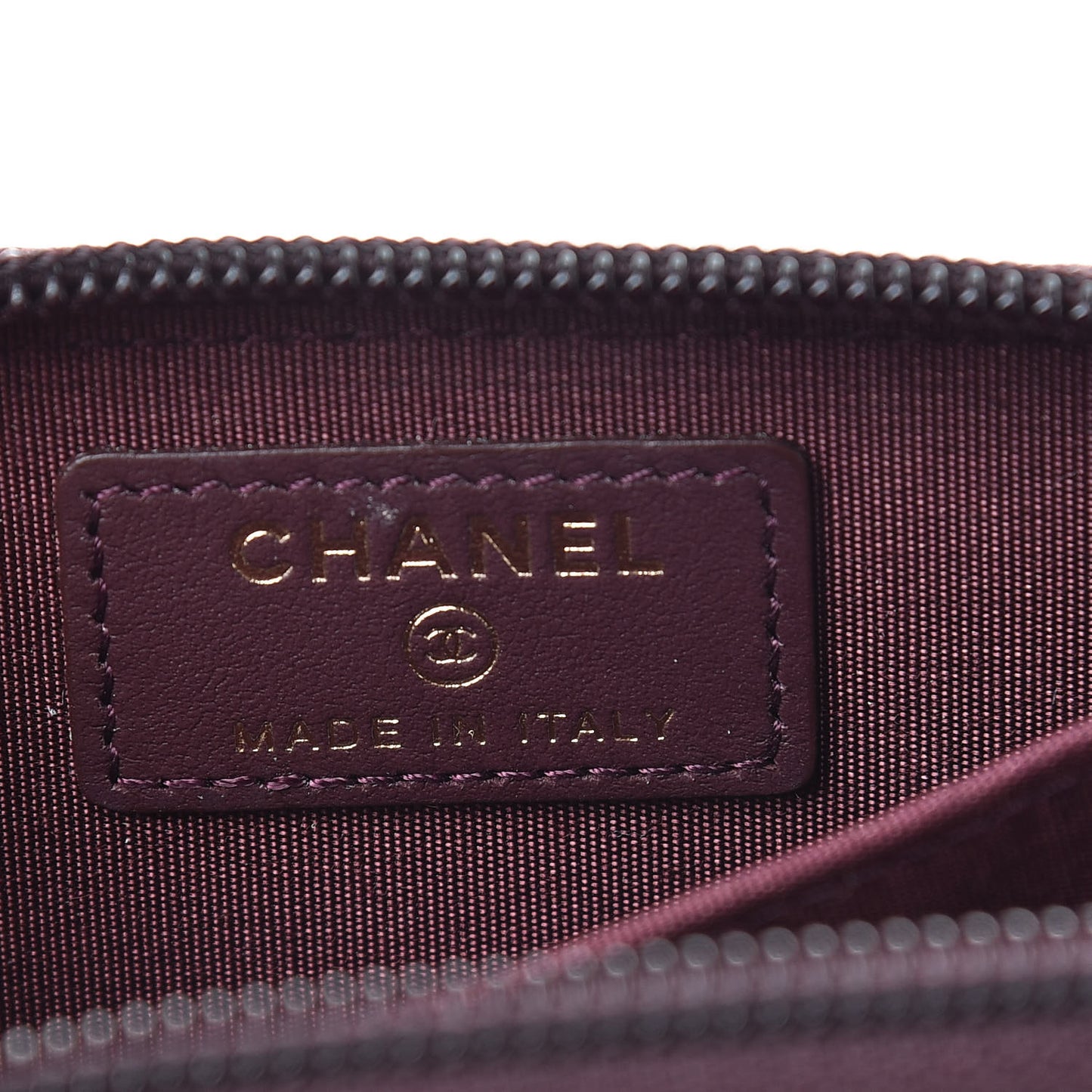 Caviar Quilted Boy Zip Around Coin Purse Wallet Dark Purple