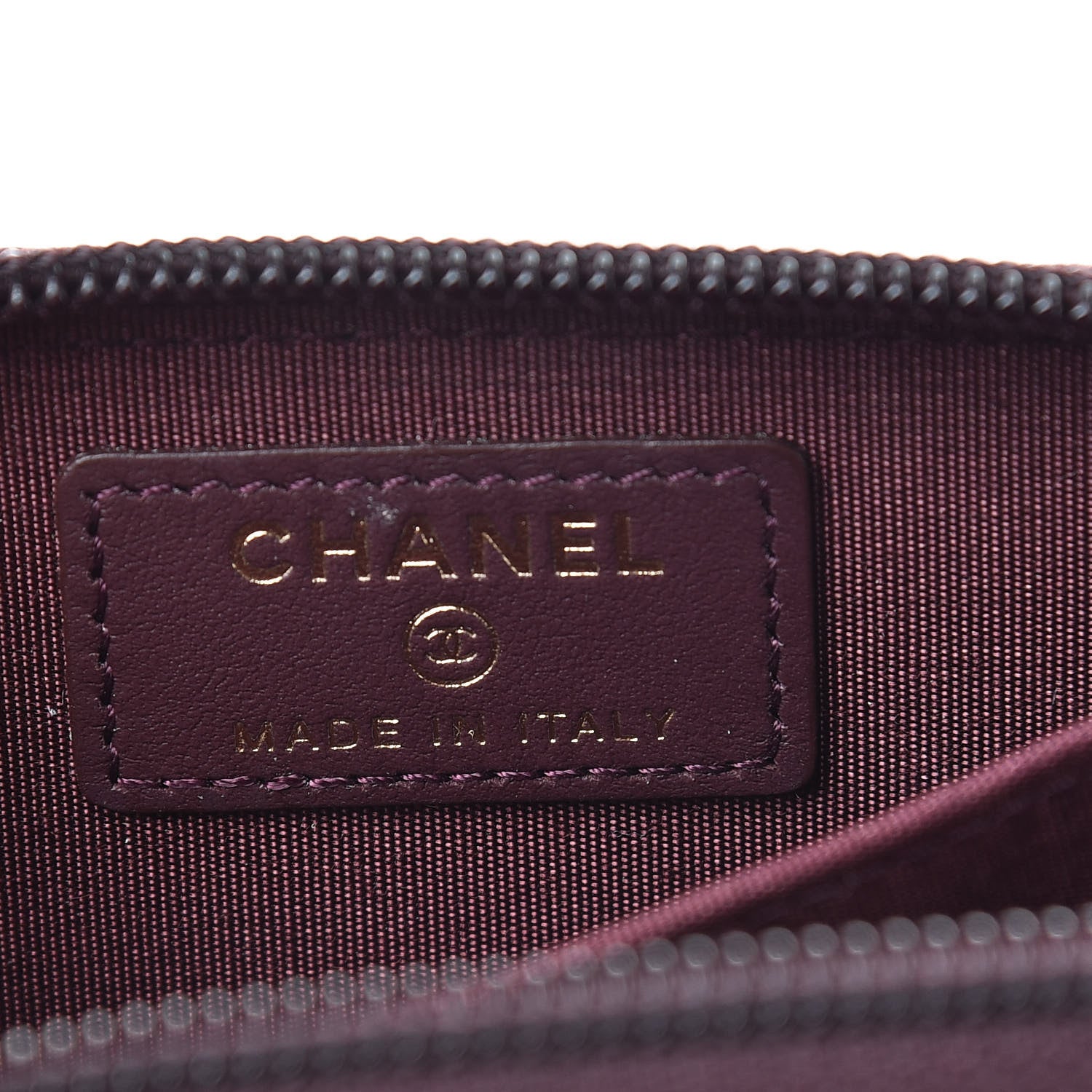 Chanel Caviar Quilted Boy Zip Around Coin Purse Wallet Dark Purple 6 of 8