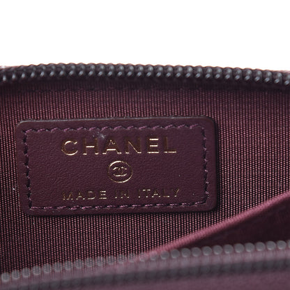 Chanel Caviar Quilted Boy Zip Around Coin Purse Wallet Dark Purple 6 of 8
