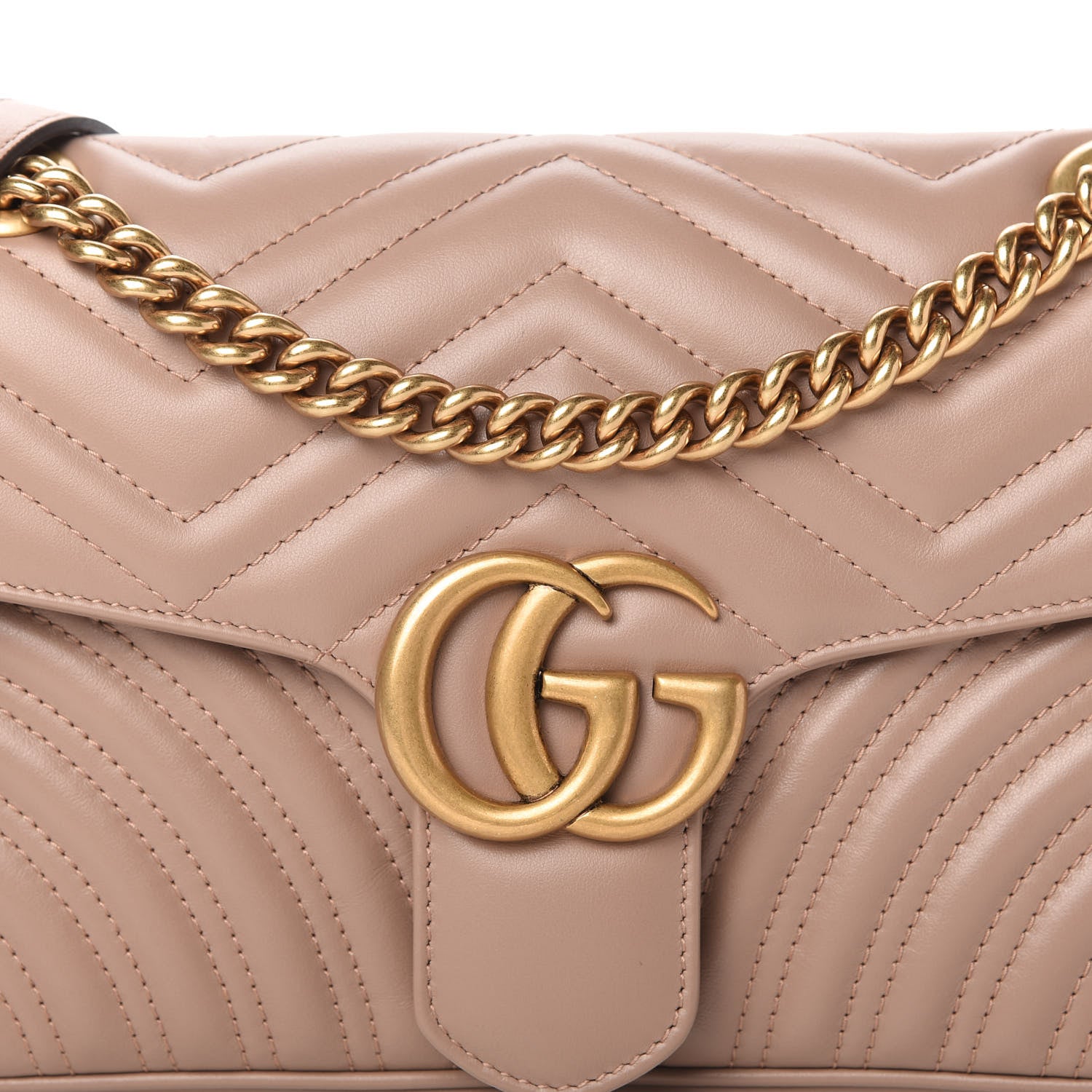Gucci Calfskin Matelasse Small GG Marmont Shoulder Bag Porcelain Rose 11 of 11