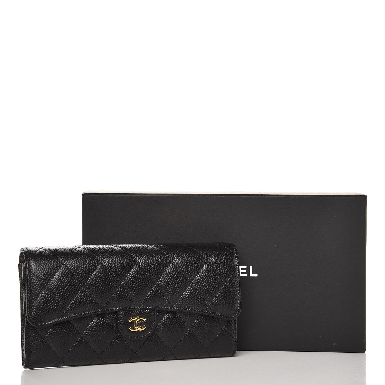 Chanel Caviar Quilted Large Gusset Flap Wallet Black 9 of 9