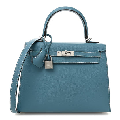 Hermes Epsom Kelly Sellier 25 New Blue Jean 1 of 11