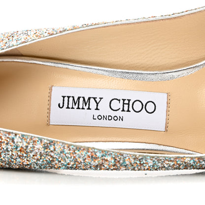Jimmy Choo Glitter Pointy Toe Romy 85 Pumps 36 Silver Multicolor 6 of 10