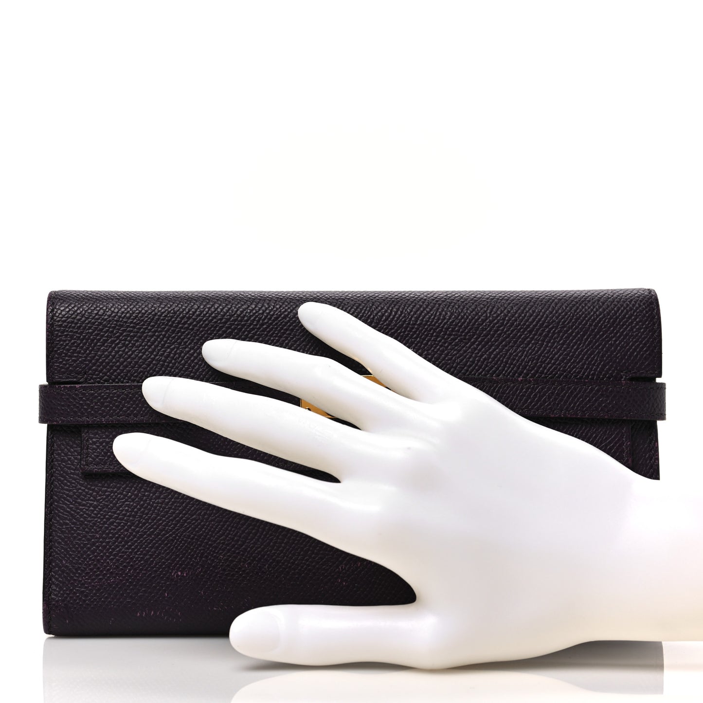 Epsom Verso Kelly Longue Wallet Raisin Anemone