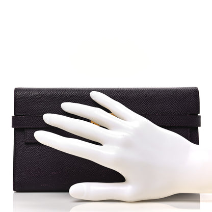 Hermes Epsom Verso Kelly Longue Wallet Raisin Anemone 2 of 10
