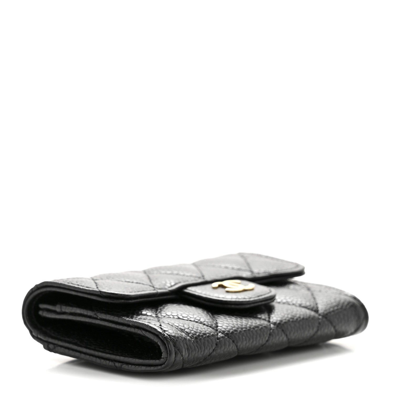 Chanel Caviar Quilted Flap Card Holder Wallet Black 4 of 10