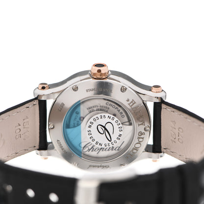 Chopard Stainless Steel 18K Rose Gold Alligator 5 Diamond 30mm Happy Sport Automatic Watch 4 of 5